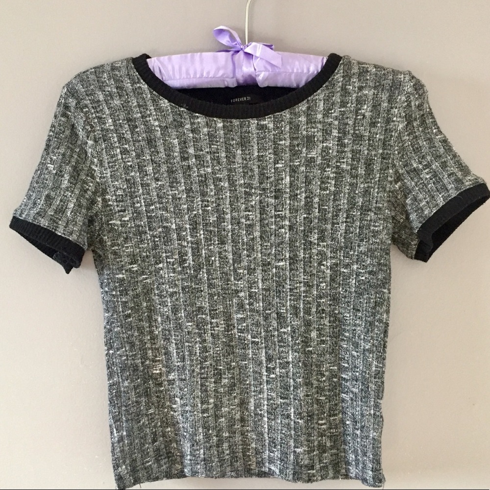 Gray Crop Top